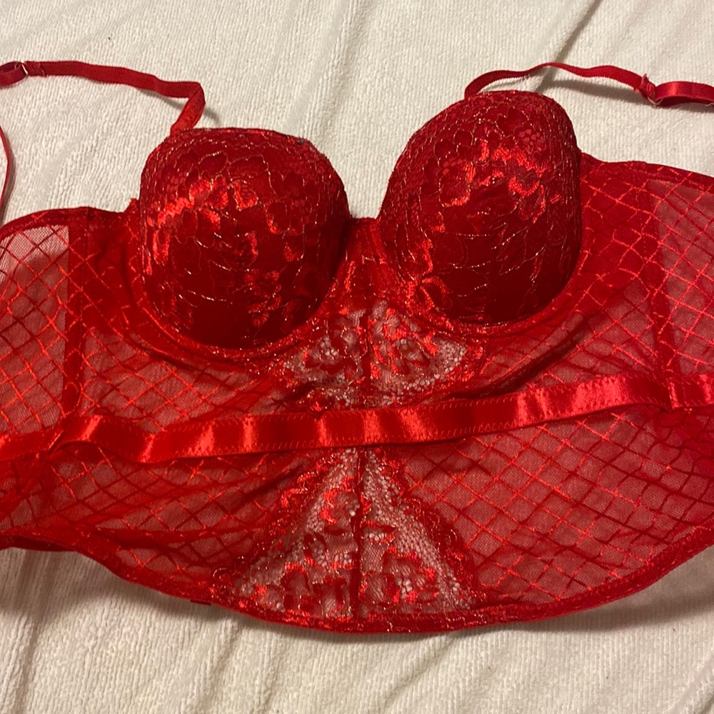 Women’s red bra/ corset size medium